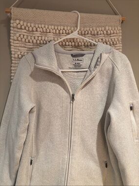 L.L. Bean Women's Full-Zip Teddy Fleece Jacket in Light Tan
